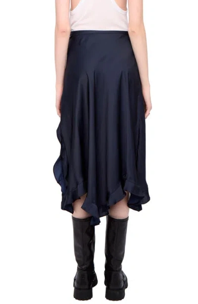 Zadig & Voltaire Jeto Satin Midi Skirt In Black