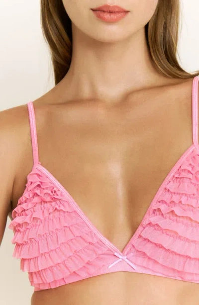 Honeydew Rumba Ruffle Triangle Bralette In Pink