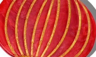 Solar Eclipse Hand Painted Red Lantern Key Chain Bag Charm In Brown