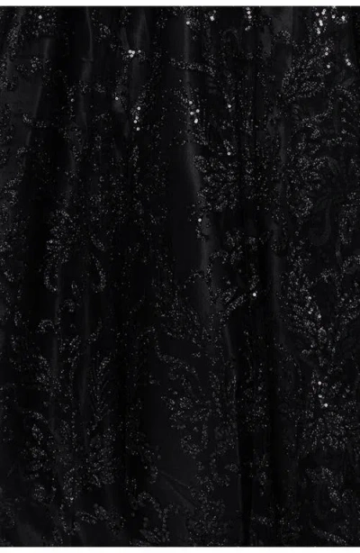 Blondie Nites Sequin & Mesh Gown In Black