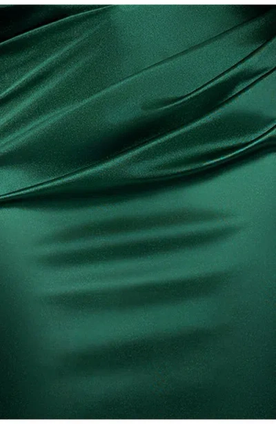 Blondie Nites Satin Column Gown In Green