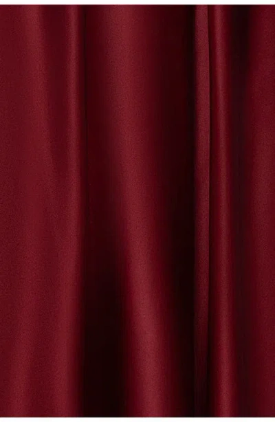 Blondie Nites Notch Neck Satin Ballgown In Burgundy