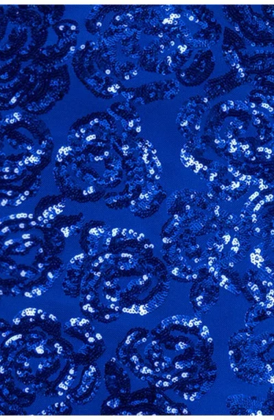 Blondie Nites Sequin Rose Gown In Blue