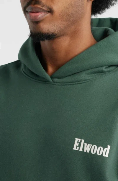 Elwood Trademark Logo Heavyweight Hoodie In Green