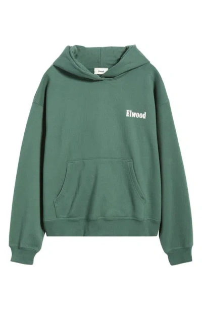 Elwood Trademark Logo Heavyweight Hoodie In Green