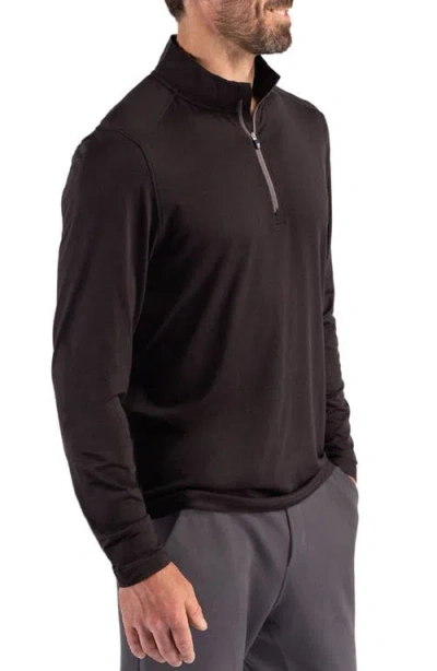 Cutter & Buck Coastline Epic Comfort Half Zip Performance Pullover In Brown