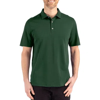 Cutter & Buck Solid Performance Recycled Polyester Polo In Green