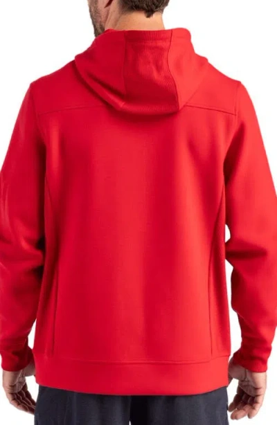 Cutter & Buck Roam Eco Half Zip Recycled Mens Hooded Pullover In Red
