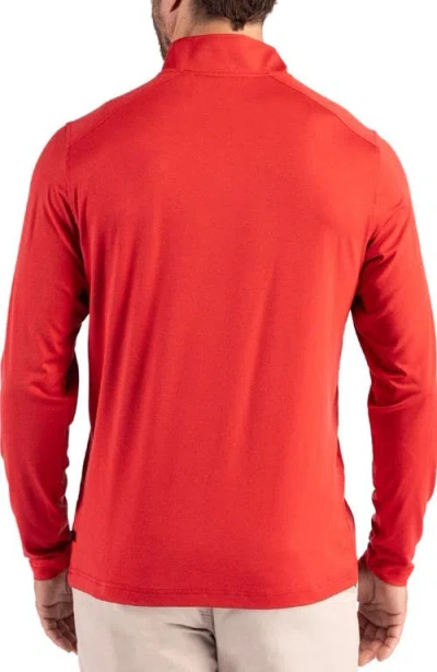 Cutter & Buck Coastline Epic Comfort Half Zip Performance Pullover In Red