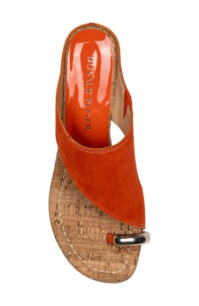 Donald Pliner Vesna Toe Loop Wedge Sandal In Orange