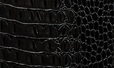 Kim Shui Croc Embossed Faux Leather Trench Coat In Black