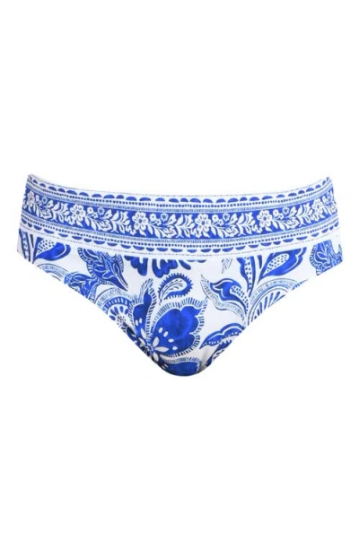 La Blanca Botanical Brocade Bikini Bottoms In Blue
