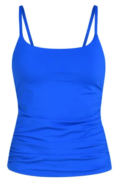 La Blanca Island Goddess Underwire Tankini Swim Top In Blue