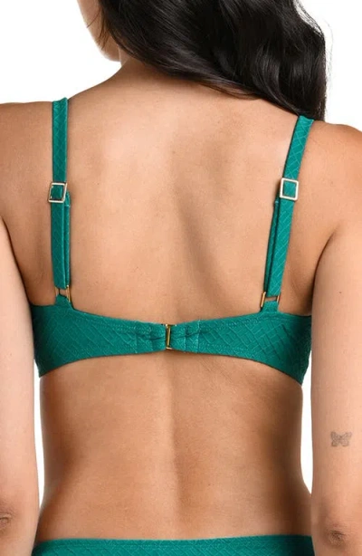 La Blanca Textured Tides Underwire Bikini Top In Green