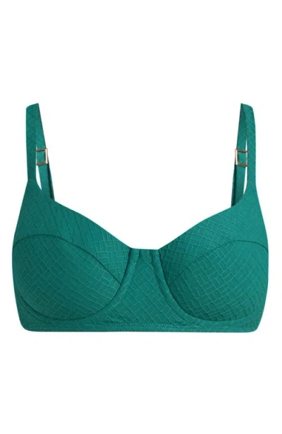 La Blanca Textured Tides Underwire Bikini Top In Green