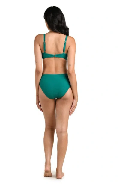 La Blanca Textured Tides Underwire Bikini Top In Green