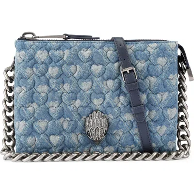 Kurt Geiger London Kensington Puff Quilted Denim Pouch Shoulder Bag In Blue