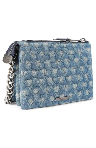 Kurt Geiger London Kensington Puff Quilted Denim Pouch Shoulder Bag In Blue