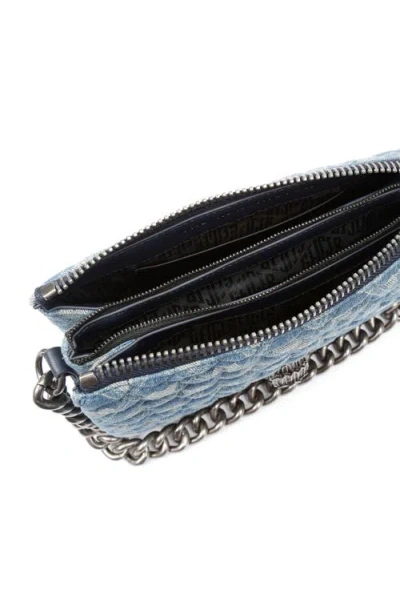 Kurt Geiger London Kensington Puff Quilted Denim Pouch Shoulder Bag In Blue