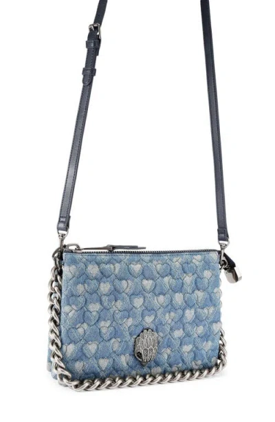 Kurt Geiger London Kensington Puff Quilted Denim Pouch Shoulder Bag In Blue