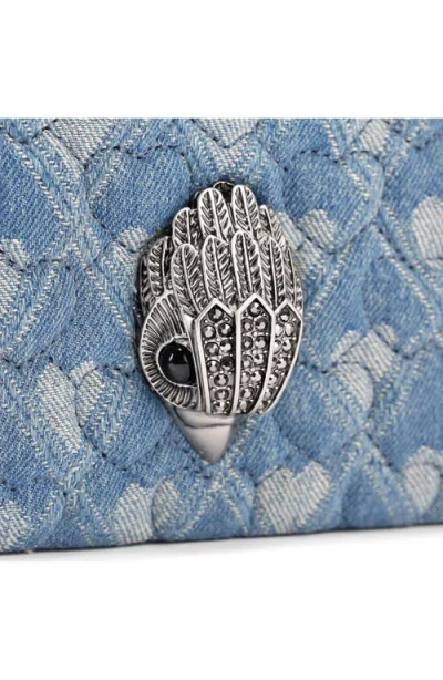 Kurt Geiger London Kensington Puff Quilted Denim Pouch Shoulder Bag In Blue