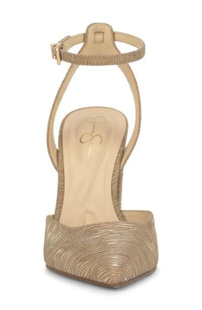 Jessica Simpson Nazela Pointed Toe Ankle Strap Pump In Brown