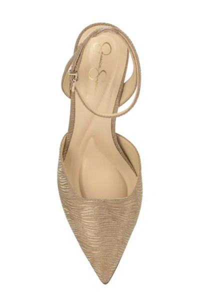 Jessica Simpson Nazela Pointed Toe Ankle Strap Pump In Brown