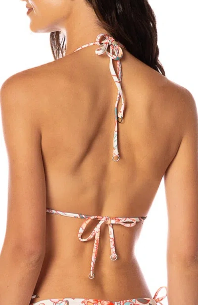 Maaji Japanese Summer Balmy Reversible Bikini Top In Orange