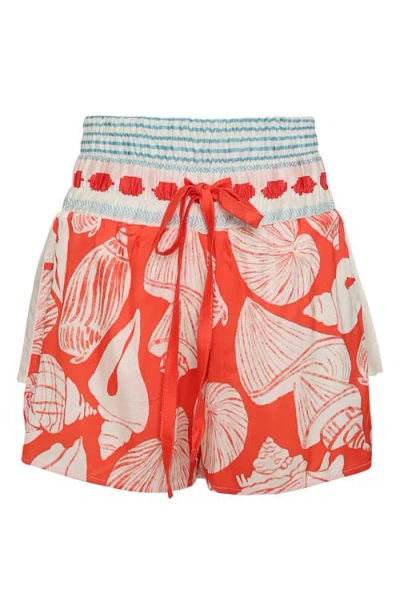 Maaji Australian Reef Rhino Cover-up Shorts In Red