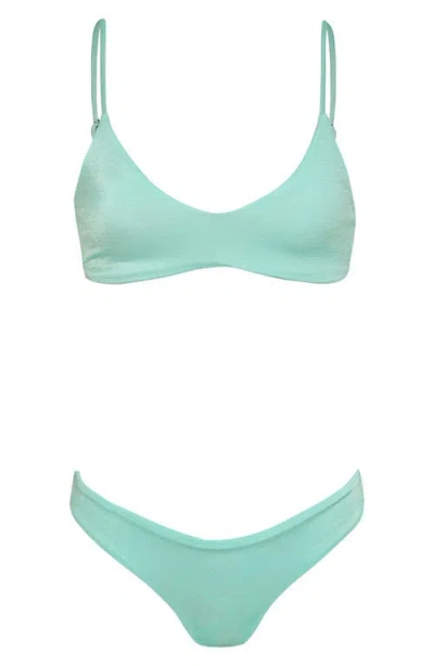 Maaji Blue Heaven Iconic Reversible Bikini Bottoms In Blue