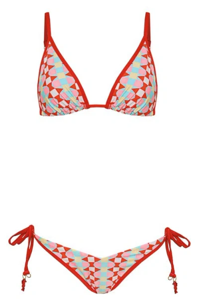 Maaji Geomatrix Dreamscape Reversible Side Tie Bikini Bottoms In Multi