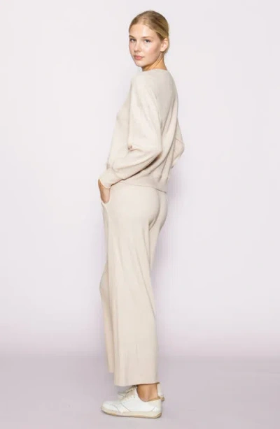 Melloday Rib Crop Wide Leg Pants In Brown