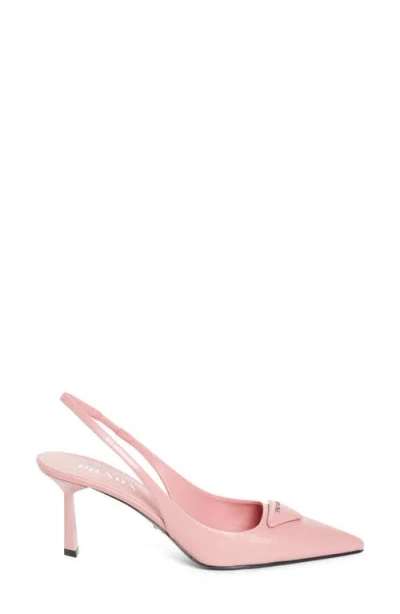 Prada Modellerie Pointed Toe Slingback Pump In Animal Print