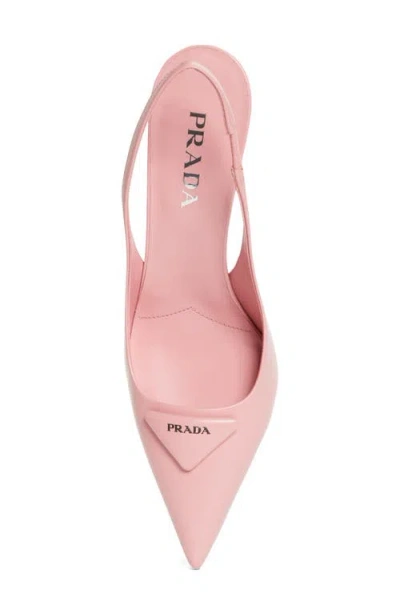 Prada Modellerie Pointed Toe Slingback Pump In Animal Print
