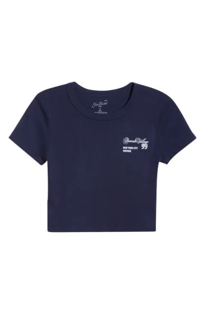 Pacsun Queens Village Graphic Baby Tee In Blue