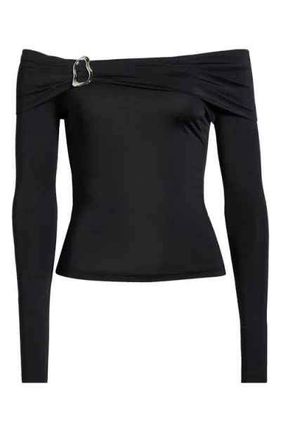 Pacsun Lannie Hardware Off The Shoulder Top In Black