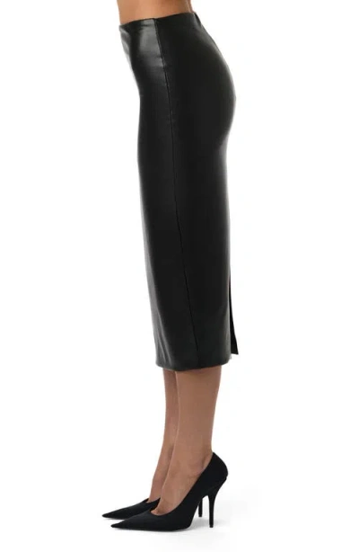 Naked Wardrobe Faux Leather Midi Skirt In Black