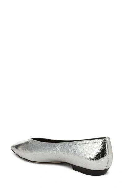 Veronica Beard Bancroft Pointed Toe Flat In Silver