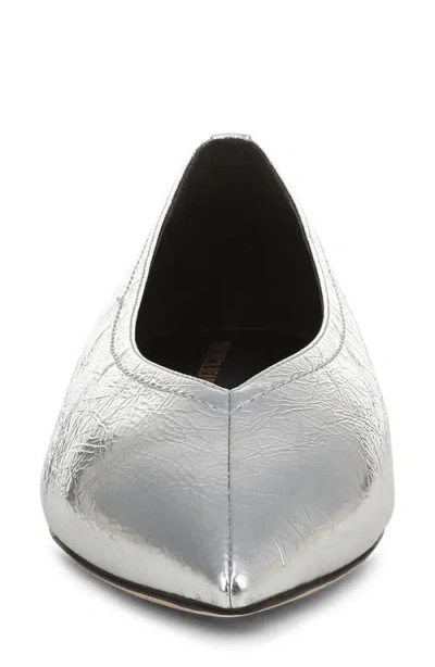 Veronica Beard Bancroft Pointed Toe Flat In Silver