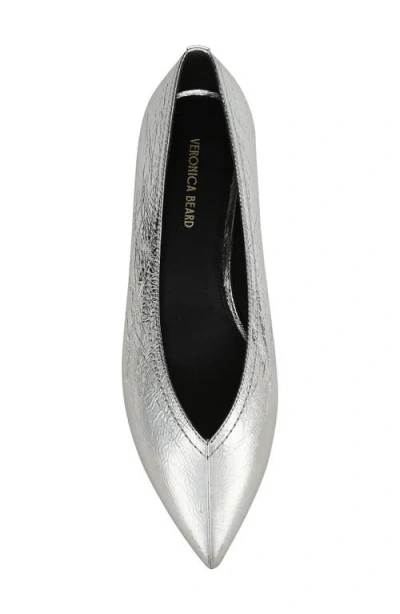 Veronica Beard Bancroft Pointed Toe Flat In Silver