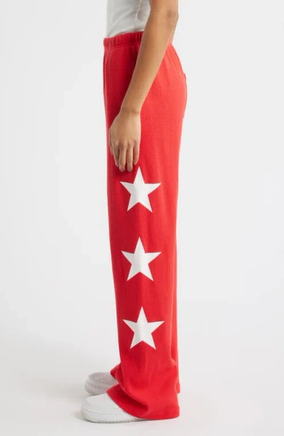 The Mayfair Group You Are A Star Waffle Knit Graphic Sweatpants In Red