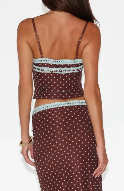 Tiger Mist Amara Lace Crop Camisole In Burgundy