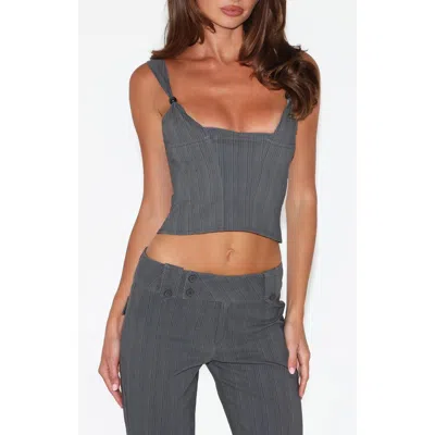 Tiger Mist Kittie Corset Top In Gray