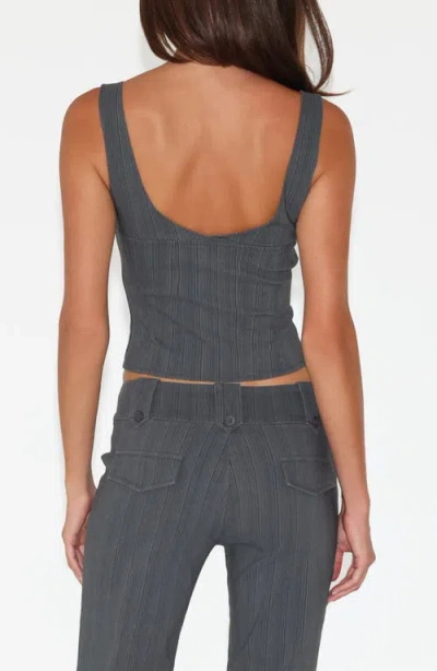 Tiger Mist Kittie Corset Top In Gray