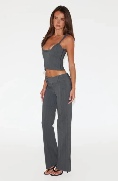 Tiger Mist Kittie Corset Top In Gray