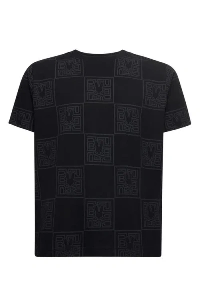 Psycho Bunny Kids' Gio Allover Logo Print Pima Cotton T-shirt In Black