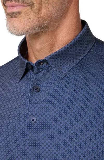 Mizzen + Main Mizzen+main Versa Trim Fit Geo Print Performance Golf Polo In Blue