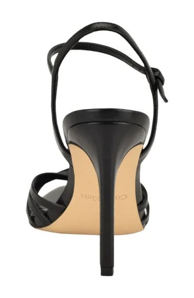 Calvin Klein Daniella Ankle Strap Pointed Toe Sandal In Black