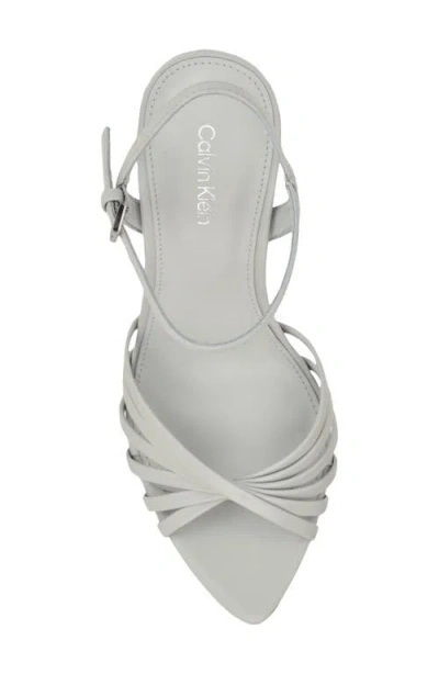 Calvin Klein Daniella Ankle Strap Pointed Toe Sandal In White
