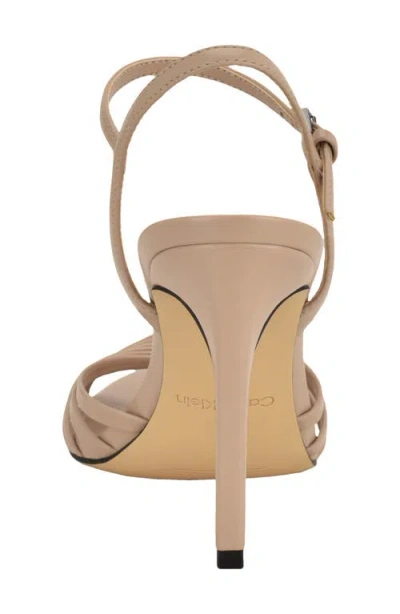 Calvin Klein Daniella Ankle Strap Pointed Toe Sandal In Neutral